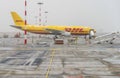 DHL plane at the airfield Royalty Free Stock Photo