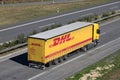 DHL truck Royalty Free Stock Photo