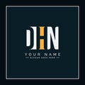 DHN Initial Letter Logo - Simple Monogram Logo Royalty Free Stock Photo