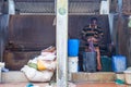 Laundry open air, Hand washed clothes drying in sunlight in Cochin, India.