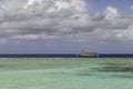 Dhoni in front of a wonderful beach in maldives