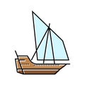 dhow ancient ship color icon vector illustration Royalty Free Stock Photo