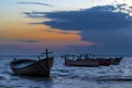 Dhow boat at Gwadar beach during sunset time