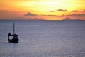 Dhow Boat at sunset Royalty Free Stock Photo