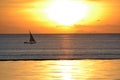Dhow Boat at sunset Royalty Free Stock Photo