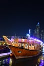 Dhow Boats at Dubai Harbour in the UAE