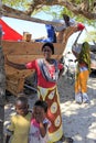 At the Dhow-building yard, Nungwi, Zanzibar, Tanzania Royalty Free Stock Photo