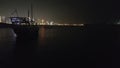 Dhow with Doha skyline. Royalty Free Stock Photo