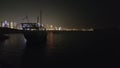 Dhow with Doha skyline. Royalty Free Stock Photo