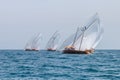 ABU DHABI,UAE-FEBRUARY,10,2018: Sailing dhow after traditional r Royalty Free Stock Photo