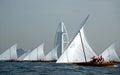 Dhow Sailing To Burj Al Arab Royalty Free Stock Photo