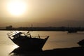 Dhow at sunset Royalty Free Stock Photo