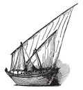 Dhow, vintage illustration