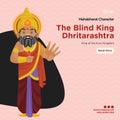 Banner design of Mahabharat the blind king Dhritarashtra Royalty Free Stock Photo