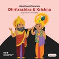 Banner design of Mahabharat characters Dhritarashtra and Krishna Royalty Free Stock Photo