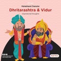 Banner design of Mahabharat characters Dhritarashtra and vidur Royalty Free Stock Photo
