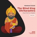 Banner design of Mahabharat the blind king Dhritarashtra Royalty Free Stock Photo