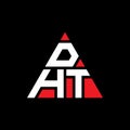 DHT triangle letter logo design with triangle shape. DHT triangle logo design monogram. DHT triangle vector logo template with red Royalty Free Stock Photo