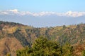 DHULIKHEL, NEPAL: View of the Himalayan mountains from Namobuddha near Dhulikhel Royalty Free Stock Photo