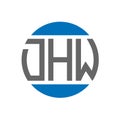 DHW letter logo design on white background. DHW creative initials circle logo concept. Royalty Free Stock Photo