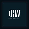 DHW Vector Logo Template - Creative Icon for Initial Letters D, H and W Royalty Free Stock Photo