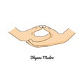 Dhyana Mudra / Gesture of Meditation. Vector Royalty Free Stock Photo