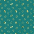 Easter Eggs with seamless ornament pattern, Vector Royalty Free Stock Photo