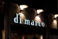 Di Marco boutique shop which sells fashionable stuff. The store is closed at night Royalty Free Stock Photo