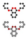 Di-n-pentyl phthalate (DNPP) plasticizer molecule Royalty Free Stock Photo