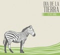 Dia de la tierra - Earth Day spanish text illustration with vintage background