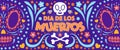 Dia de Los Muertos banner colorful style