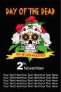 Day of the dead or dia de los muertos banner or poster