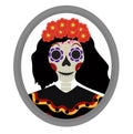 Dia de los muertos Calavera Katrina icon.