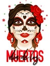 Dia De Los Muertos celebration template or flyer design.
