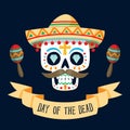 `Dia de los Muertos` day of the dead card