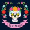 `Dia de los Muertos` day of the dead card