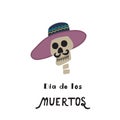 Dia De Los Muertos Day of the dead lettering. Illustration for poster,banner, card Royalty Free Stock Photo