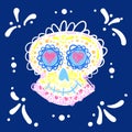 Dia de los muertos. Day of the dead. Mexican carnival concept with sugar festive skull. Royalty Free Stock Photo