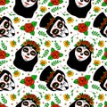 Dia de los muertos, Day of the dead Mexican seamless pattern in doodle style. vector illustration