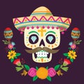 `Dia de los Muertos` day of the dead poster. Royalty Free Stock Photo