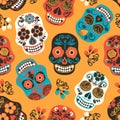 Dia de los muertos. Day of The Dead. Seamless pattern.