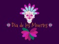 Dia de los muertos. Day of The Dead. Skull and flowers. Vector Royalty Free Stock Photo