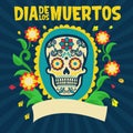 Dia de los muertos design surrounding with floral Royalty Free Stock Photo