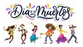 Dia de los Muertos greeting card for Day of the Dead. Greeting v