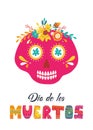 Dia de Los Muertos, Mexican Day of the Dead. Greeting card with hand drawn lettering Royalty Free Stock Photo