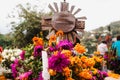 Dia de los Muertos Mexico, cempasuchil flowers for day of the dead, Mexico cemetery Royalty Free Stock Photo