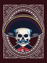 Dia de los muertos poster with mariachi skull