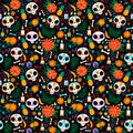 Dia de Los Muertos seamless vector pattern. Royalty Free Stock Photo