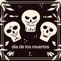Dia de Los Muertos, traditional Mexican Halloween vector flat cartoon card design with text space