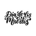 Dia De Los Muertos translated from Spanish Day of the Dead handwritten phrase. Vector illustration. Royalty Free Stock Photo